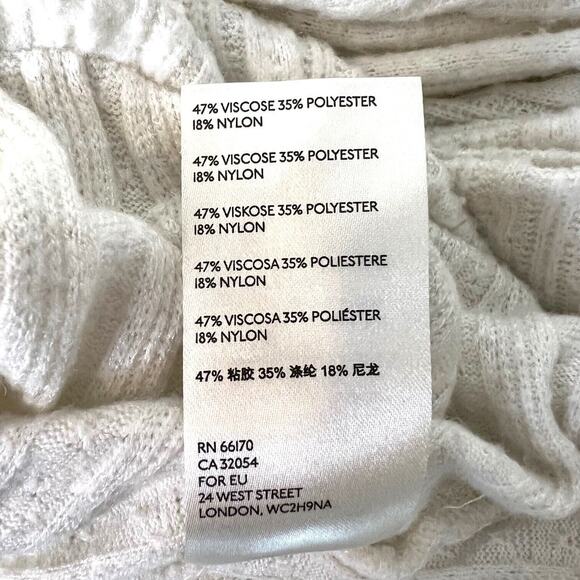 Maeve Anthropologie Womens Faux Wrap Sweater Small White Long Sleeve Pullover - Picture 5 of 6